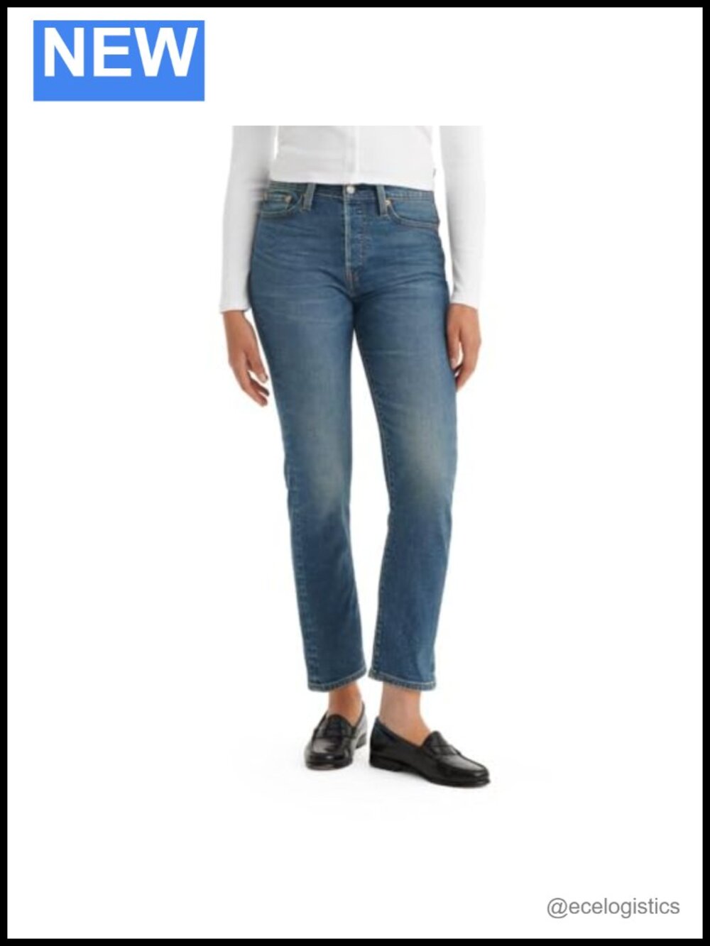 Levi's Wedgie Straight Leg Jeans High Rise Cotton Blend Stretch